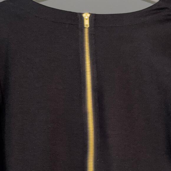 Corey P Color Block Dress NEW Zip Up Back 12 Slimming Design Black & Cream - Picture 7 of 10